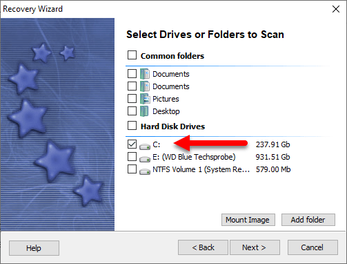 Select disk