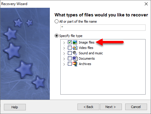 Select file type