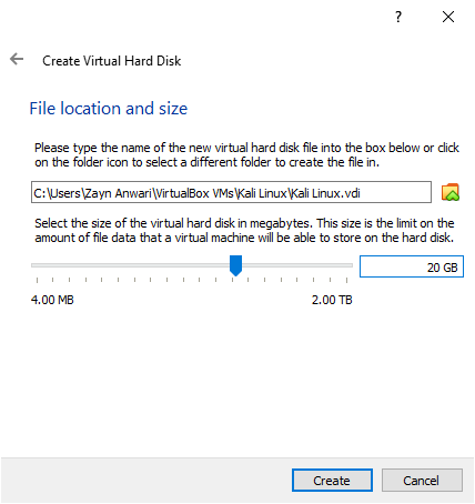 Manage hard disk size