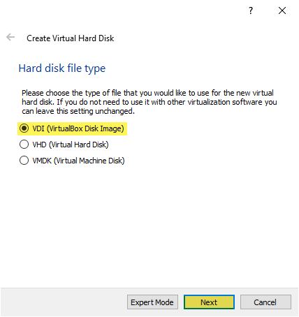 VDI (VirtualBox Disk Image