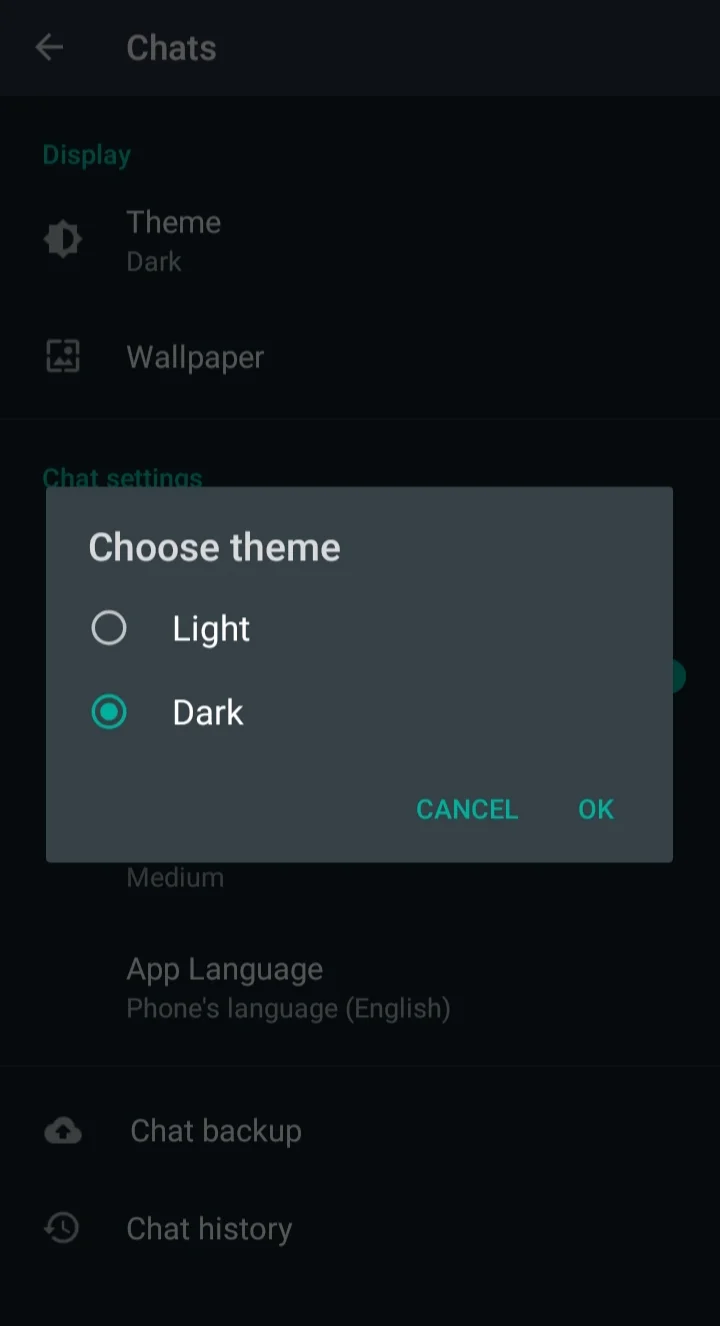 Activate dark mode