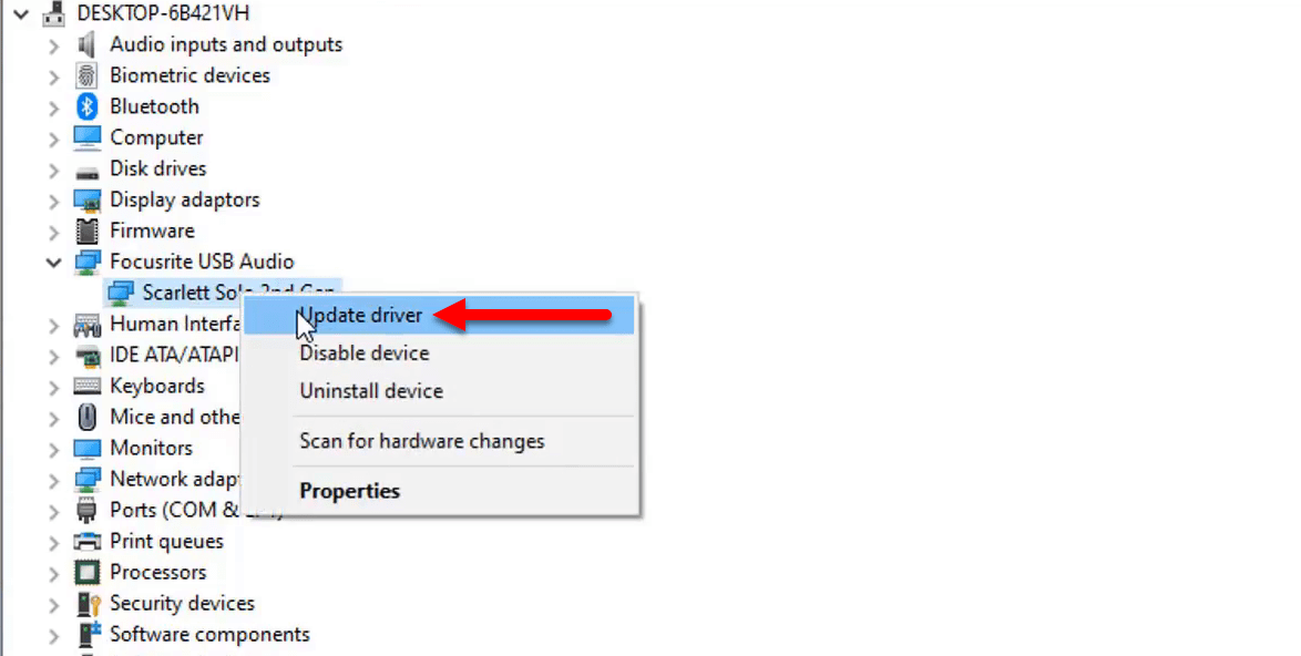 update windows 10 microphone driver