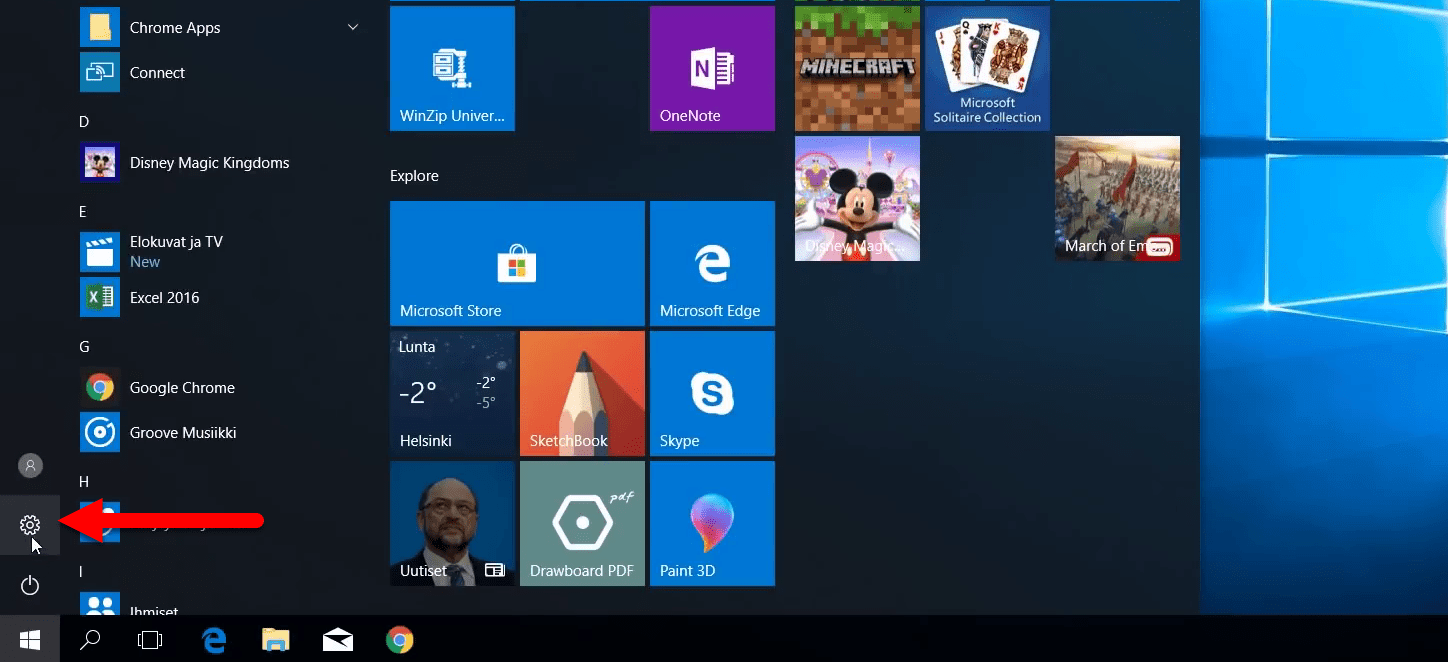 Windows setting