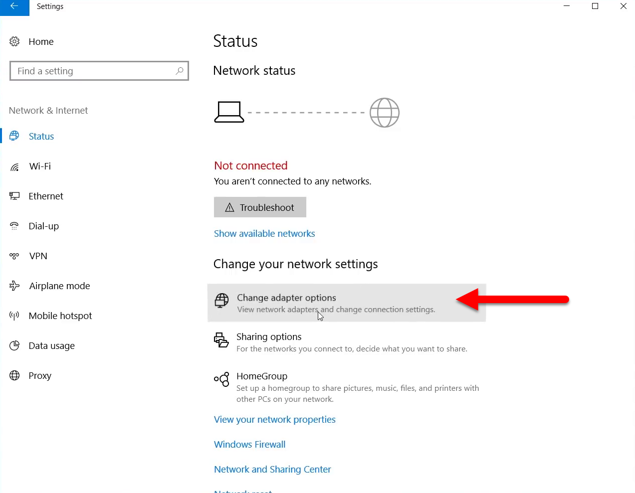 Change Adapter Options