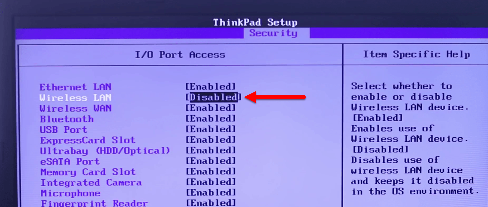 Lan disable