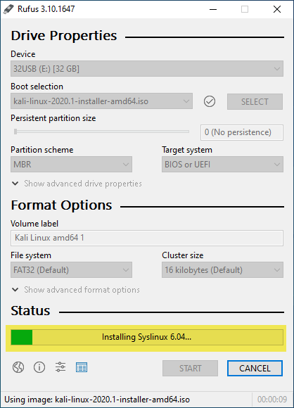 burn kali iso to usb windows 10