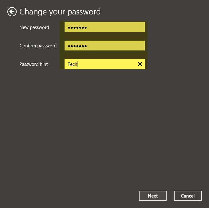 Enter new password