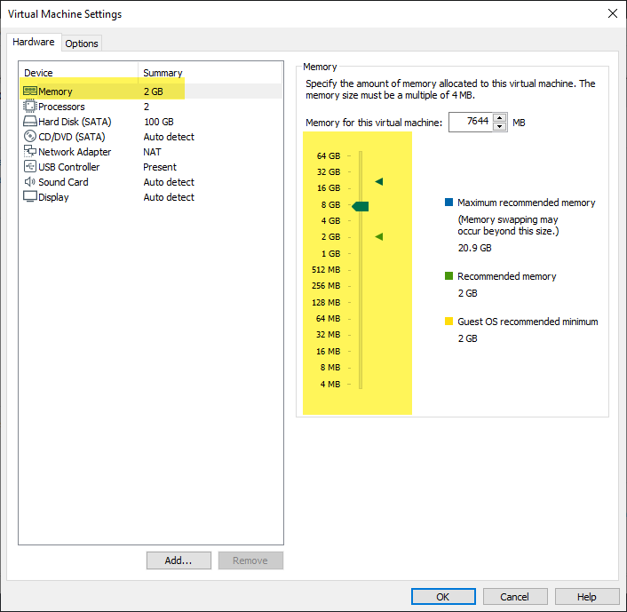 Increase the memory size