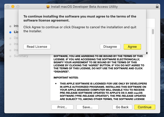 Agree with license agreement