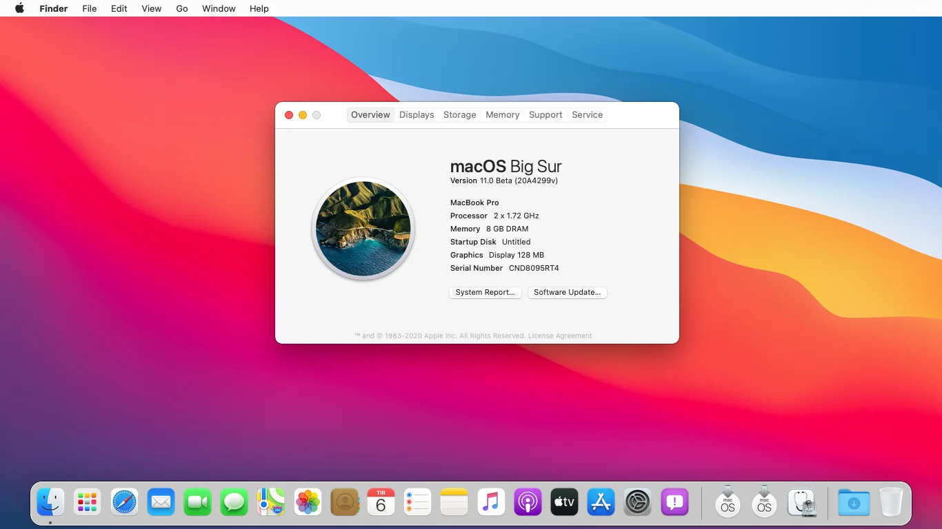 macOS 11 Big Sur installed