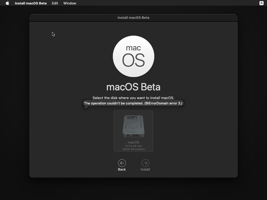 macos big sur won t install