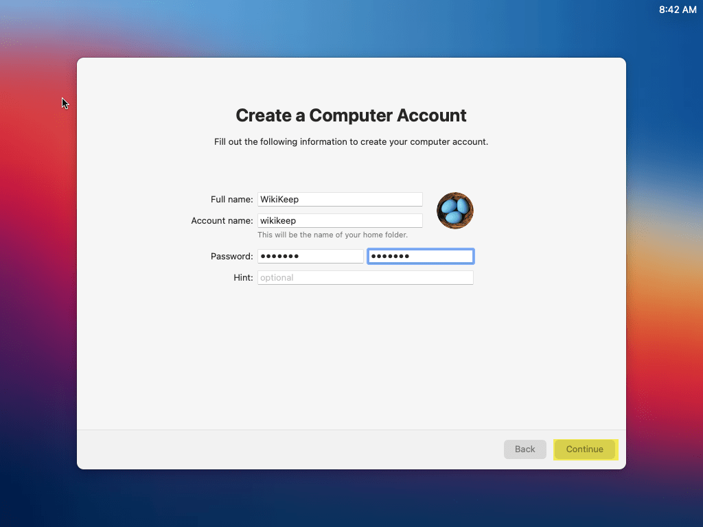 Create a computer account