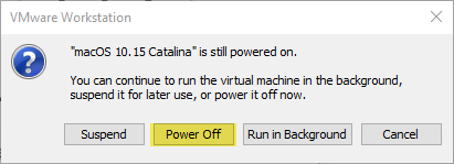 Power off the virtual machine