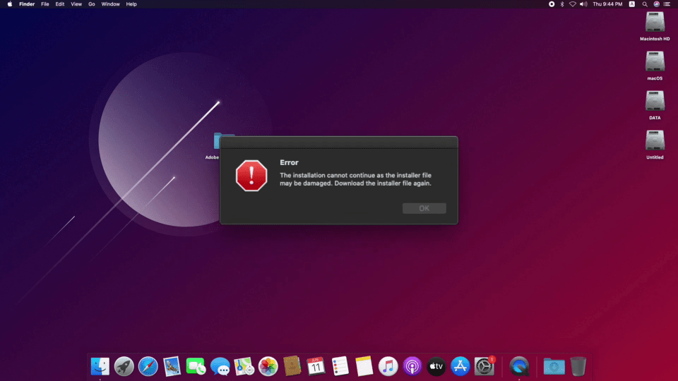 How To Fix Adobe Installer File Maybe Damaged error on Mac