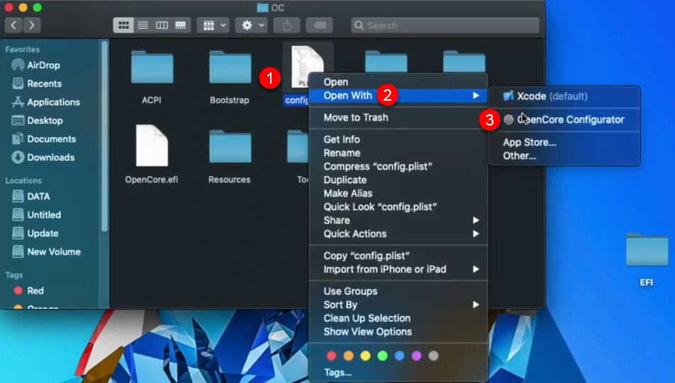 Open With OpenCore Configurator