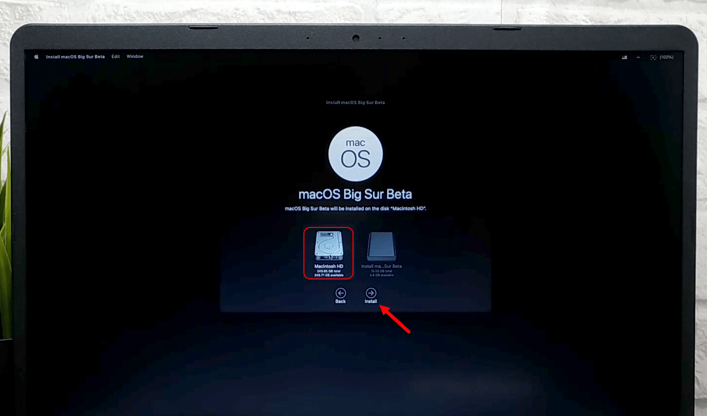 no disk to install macos big sur