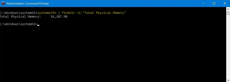 Total system memory capacity