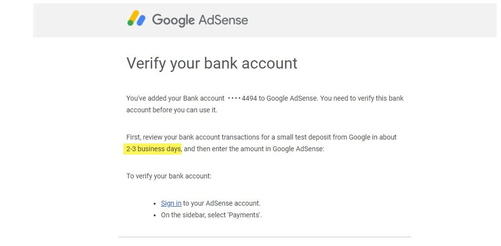 Google AdSense email