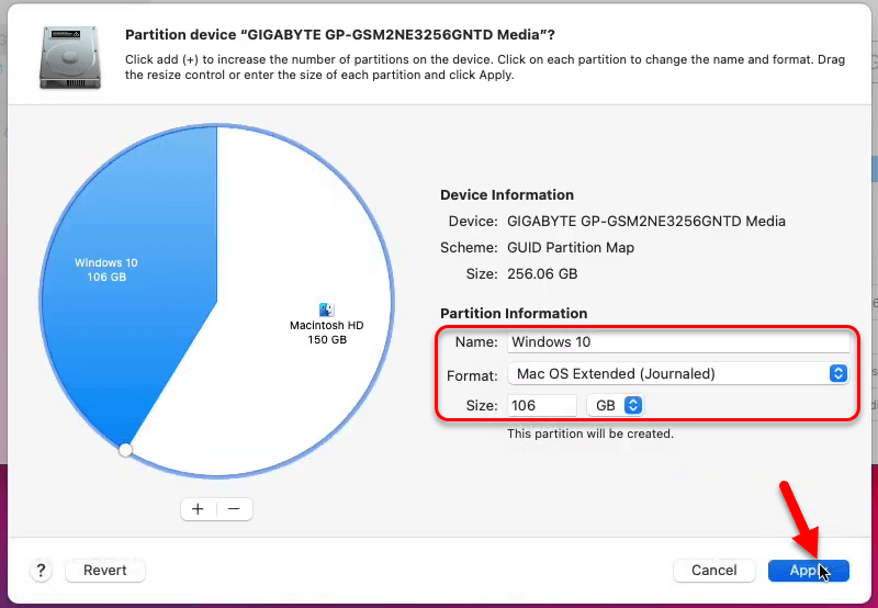 Create partition