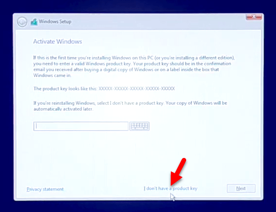 I don't have product key