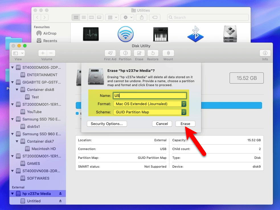 format usb macos