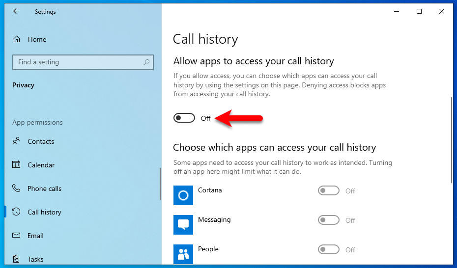 Disable Call History