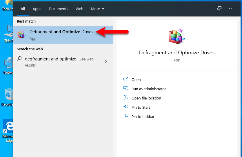 Defragment and optimize drives