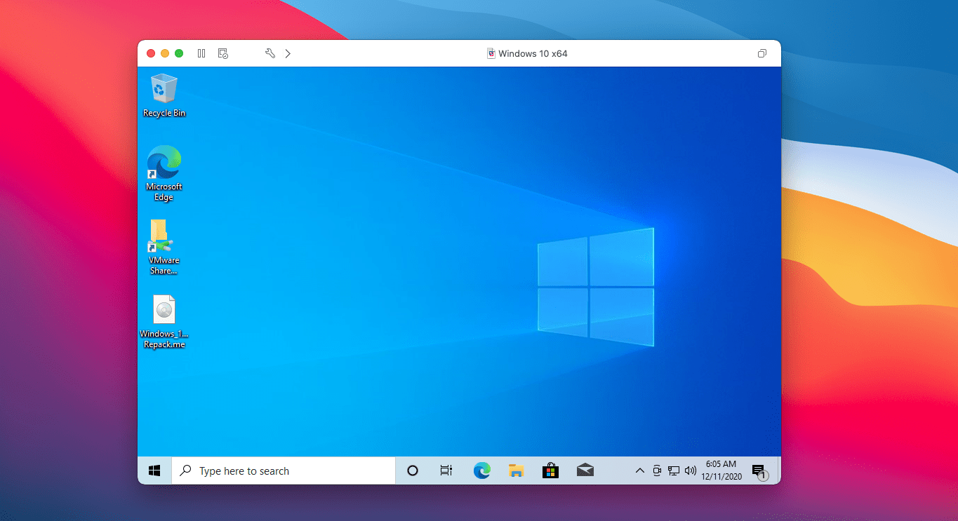 vmware fusion 7 tools installation with windows 10