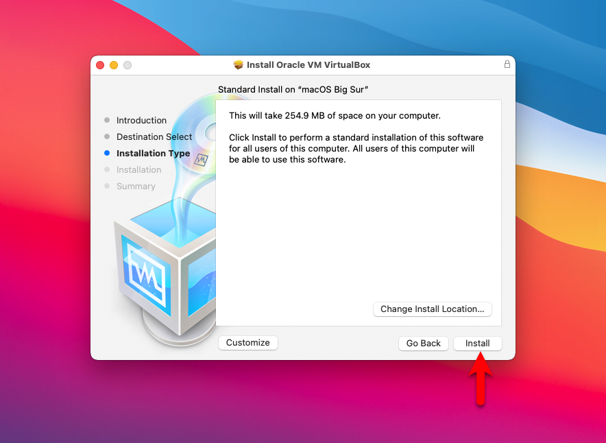 macos big sur virtualbox