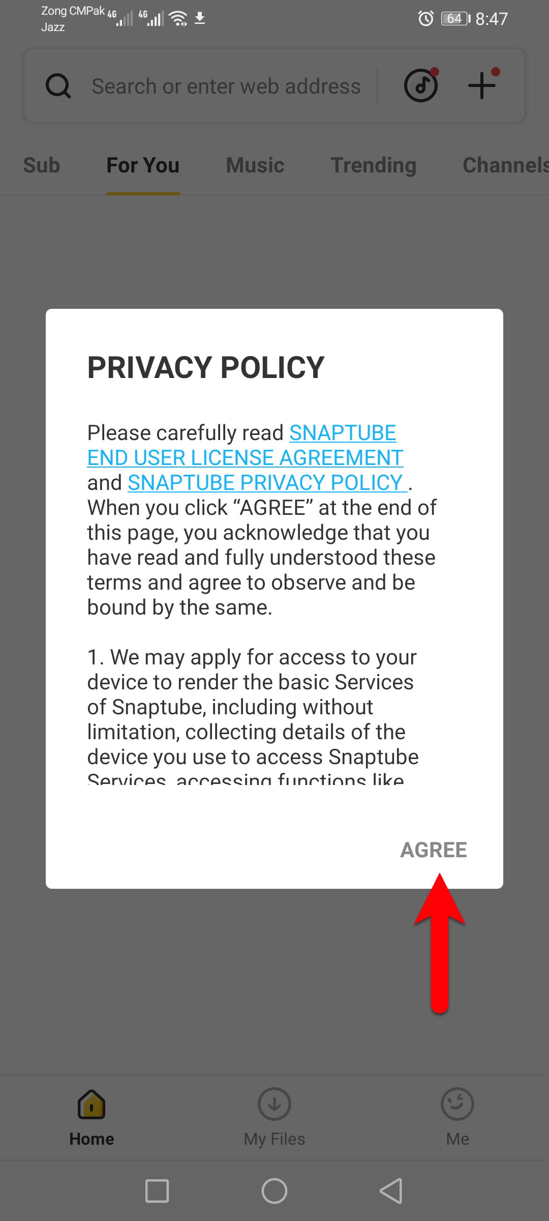 Agree with privacy policy