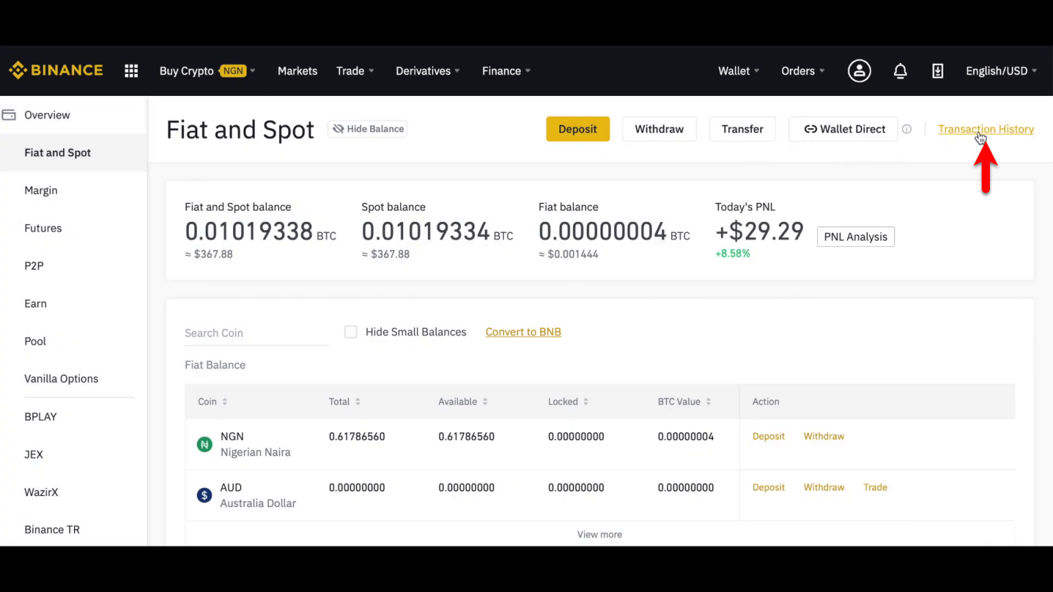 How to Find Transaction Hash ID or Transaction ID on Binance