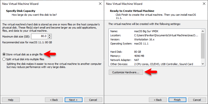 Store virtual disk a single file