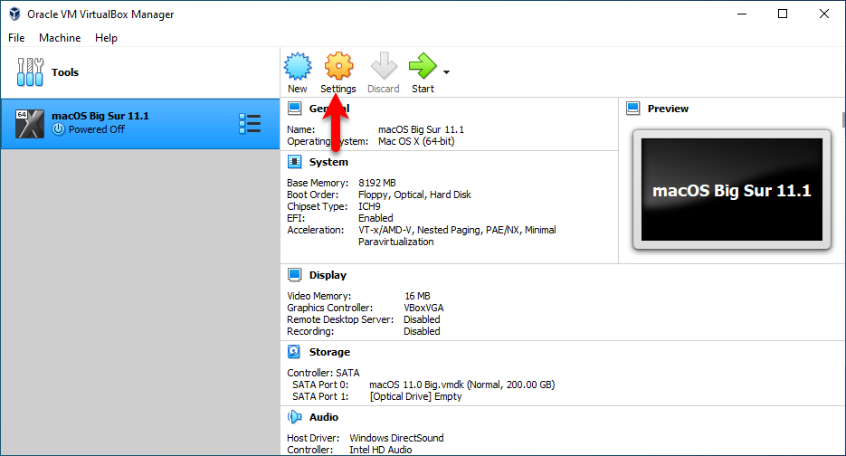 Edit Virtual machine settings