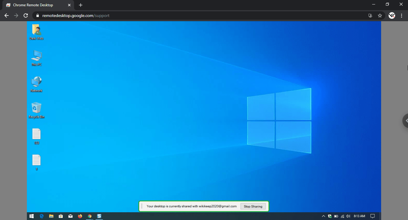 Windows 10 display on Google Chrome