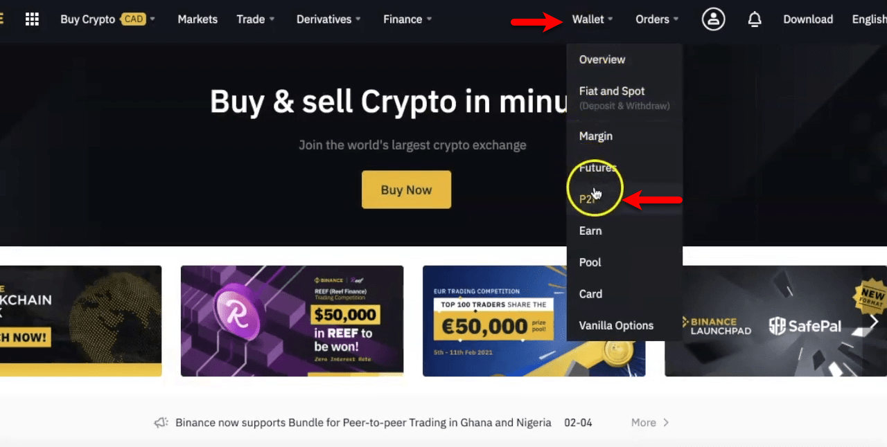 How To Buy Crypto Directly On Binance In Canada With P2p Method