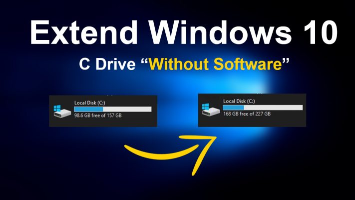 how to extend c drive in windows 10 without software