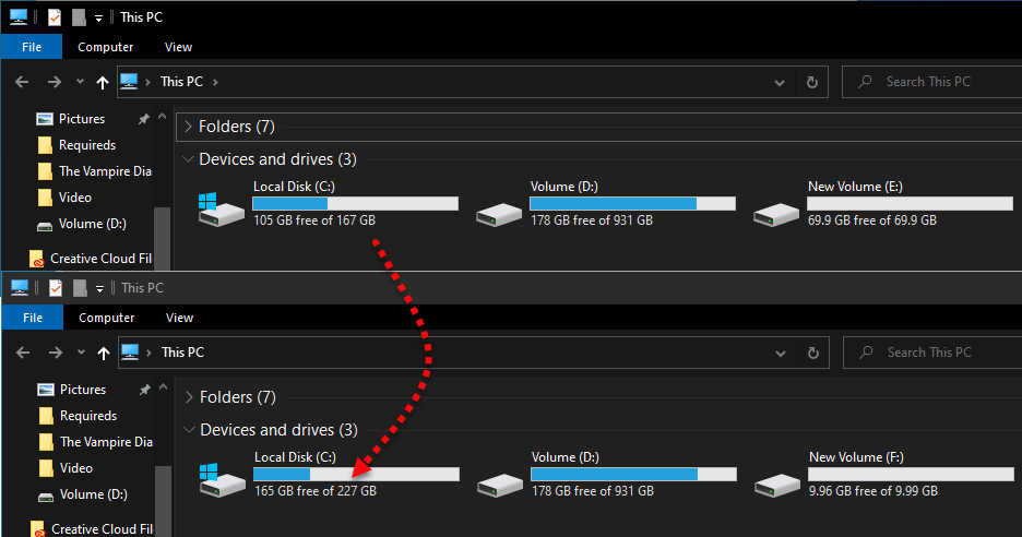 C Drive extended