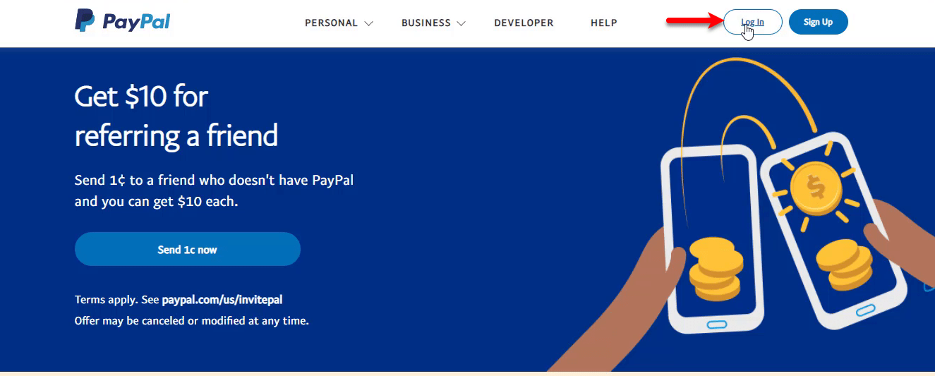 Sign in with PayPal