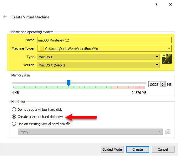 Virtual Machine Specs