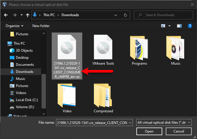 Choose Windows 11 ISO
