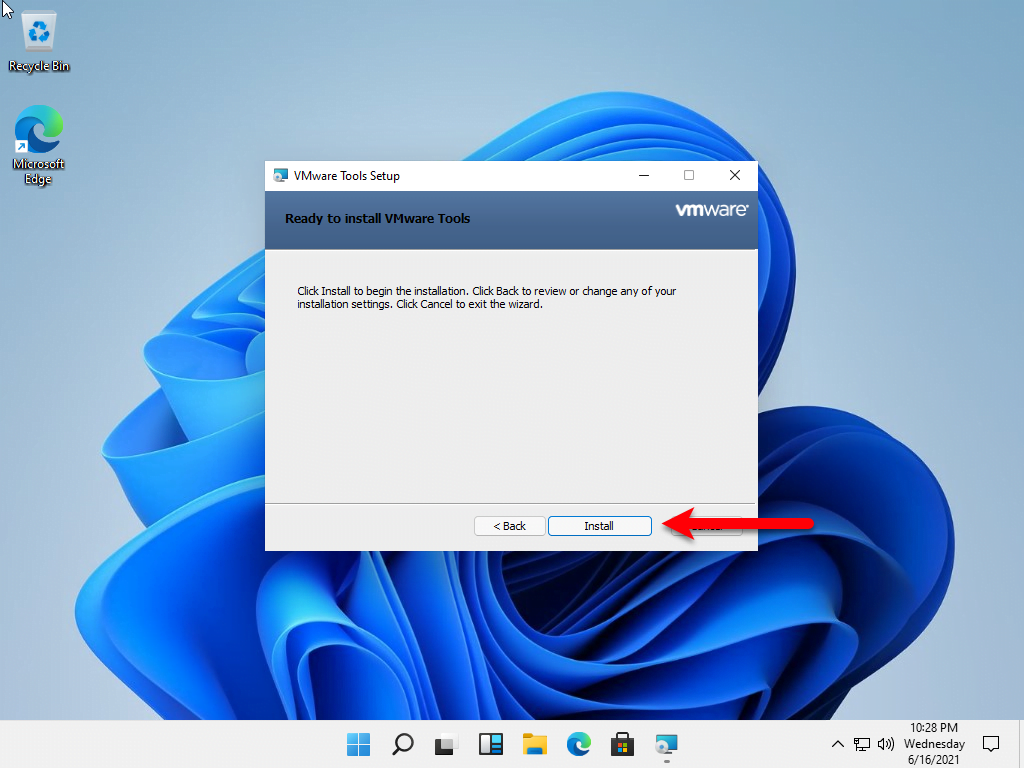 vmware fusion 7 tools installation with windows 10