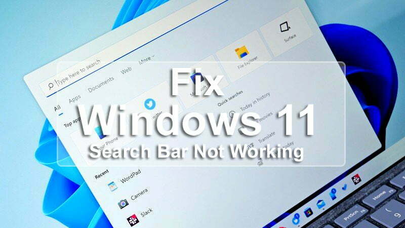 How to Fix Windows 11 Search Bar Not Working?