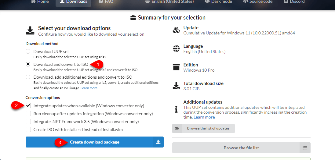 Create Download Package