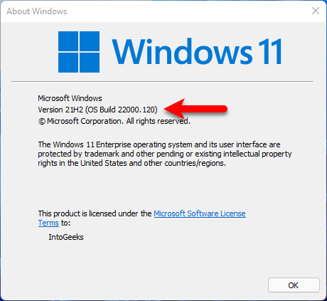 Check Windows update version