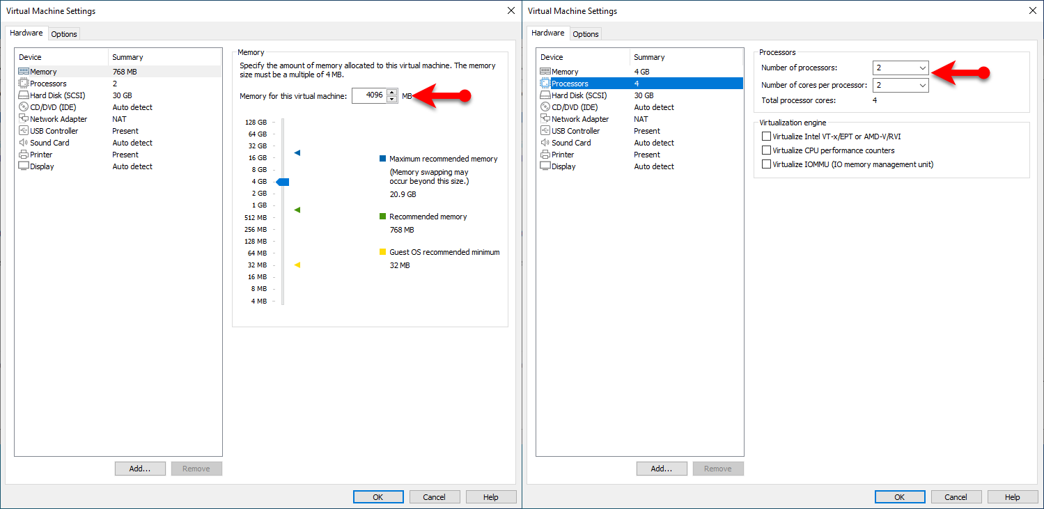 Increase memory size