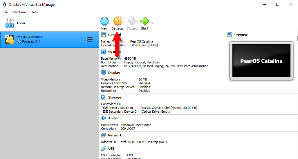 Edit virtual machine settings