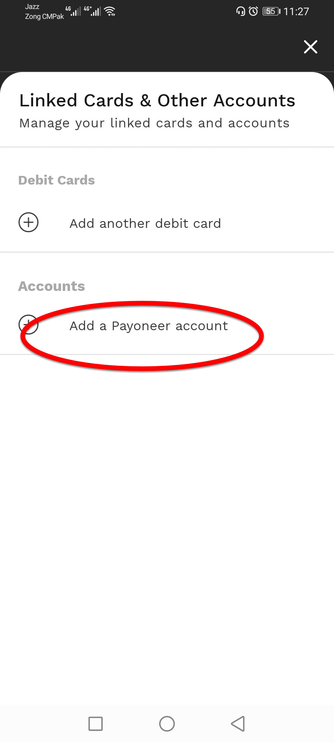 Add Payoneer