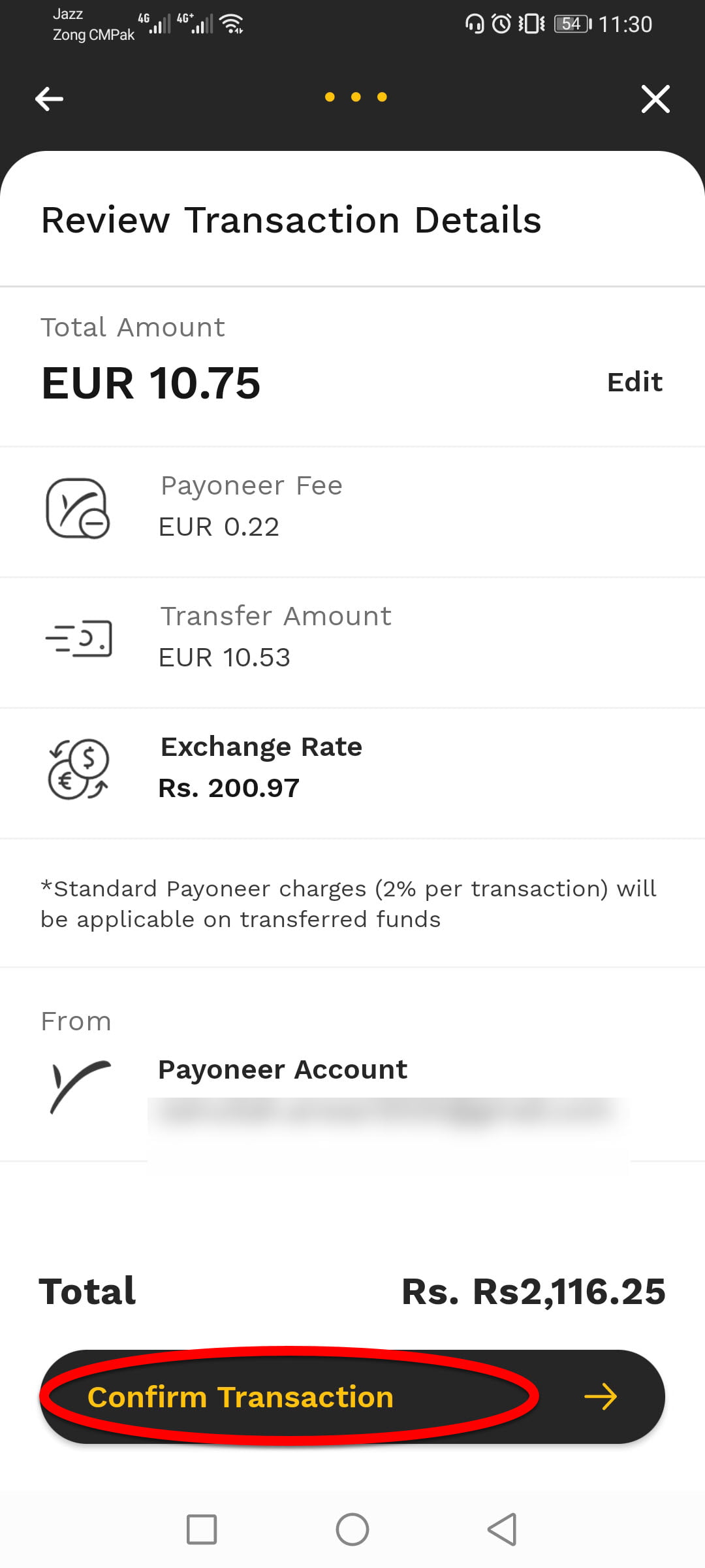 Confirm Transaction