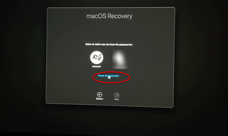 reset macos password recovery mode