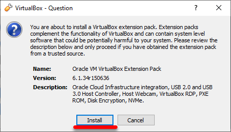 Install extension pack